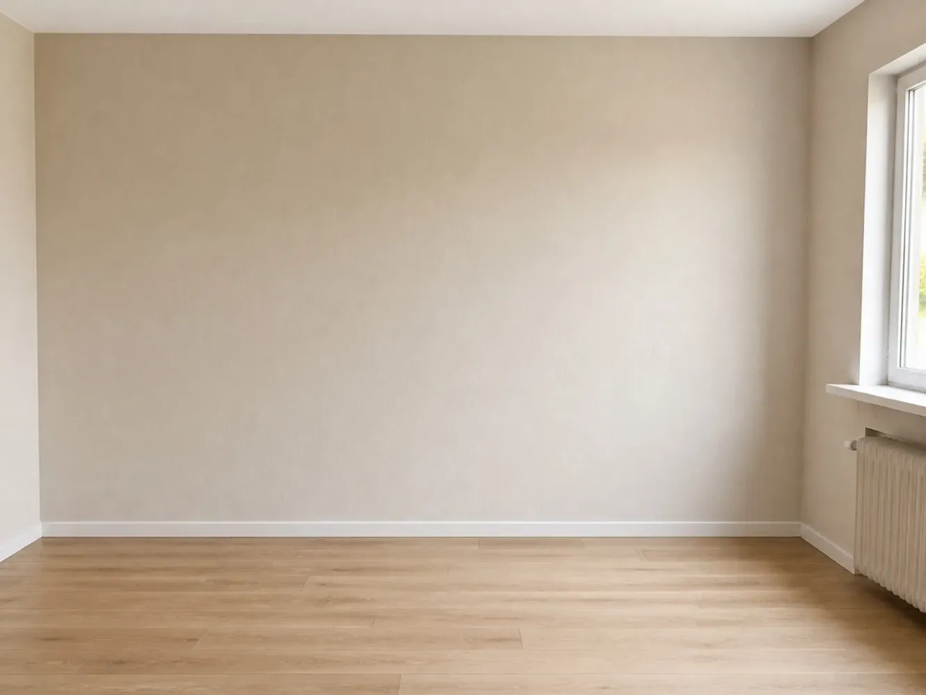 Beispiel: dasselbe Wohnzimmer nach der Renovierung mit neuer Tapete